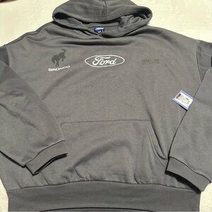 Ford Charcoal Gray Men's Hoodie, small baggy loose fit, BNWT